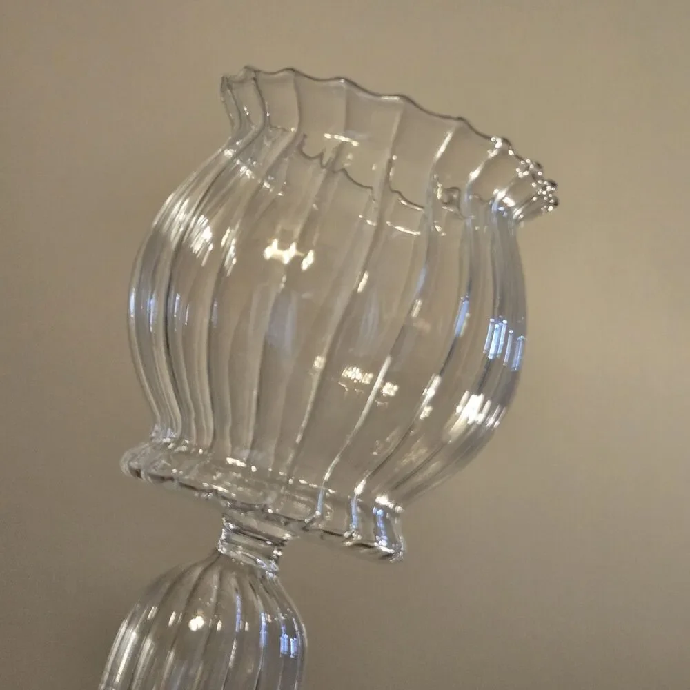 Rare Vintage Venetian Glass Footed Goblet Vase Candle Holder